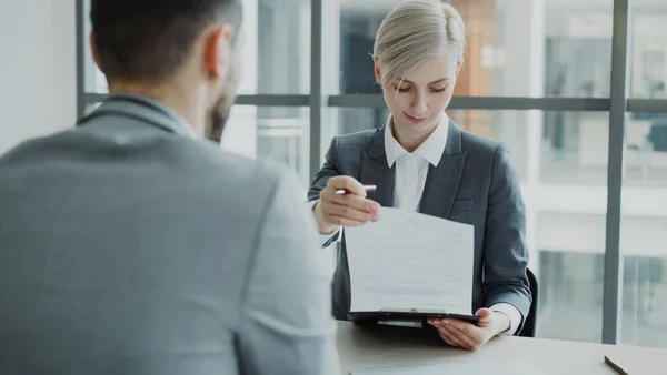 Recruitment consultant interviewing a candidate